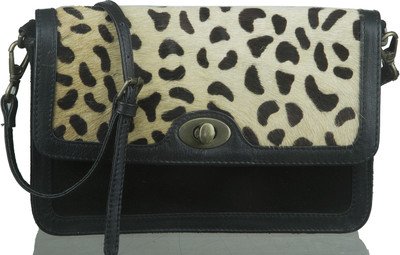 35% OFF on Neon By Paint Girls Casual Black, Brown Genuine Leather Sling Bag