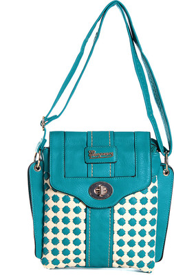 66% OFF on Eleegance Women Casual Blue PU Sling Bag