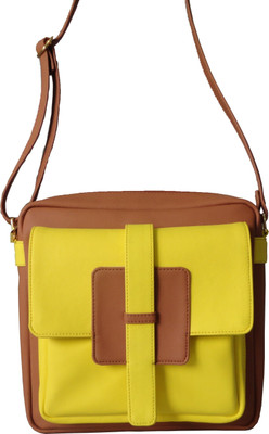 5% OFF on Toteteca Bag Works Women Casual Yellow PU Sling Bag