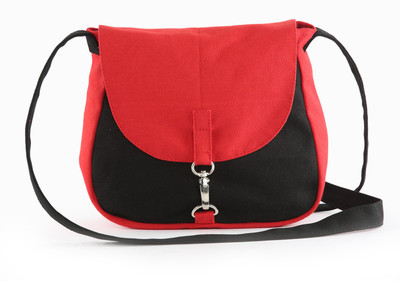 45% OFF on Vogue Tree Women Casual Red Canvas Sling Bag