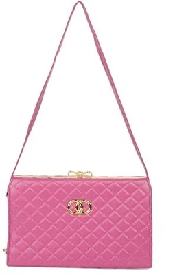 Adisa Women Pink PU Sling Bag Adisa Women Pink PU Sling Bag