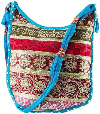 42% OFF on Little India Women Casual Blue Cotton Sling Bag