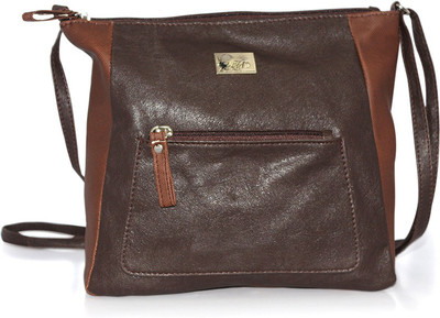 50% OFF on Fab Fashion Women, Girls Casual, Festive, Formal Brown Leatherette Sling Bag