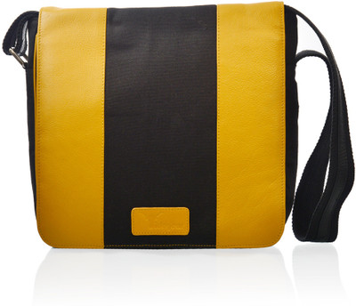 10% OFF on Hidegear Women Casual Tan, Black Canvas, Genuine Leather Sling Bag 10% OFF on Hidegear Women Casual Tan, Black Canvas, Genuine Leather Sling Bag