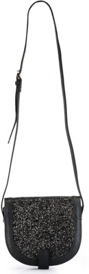 Phive Rivers Women Casual Black Genuine Leather Sling Bag