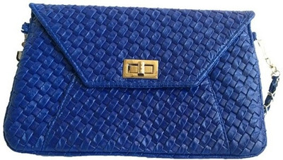56% OFF on Emma Women Casual, Evening/Party Blue PU Sling Bag