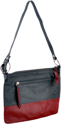 HX London Women Casual Grey, Red Genuine Leather Sling Bag HX London Women Casual Grey, Red Genuine Leather Sling Bag
