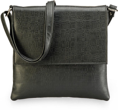 16% OFF on Dernier Cri Women Casual Black PU Sling Bag