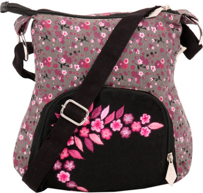 Pick Pocket Women Casual Grey Canvas Sling Bag