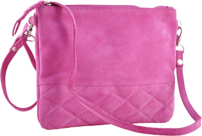 20% OFF on HX London Women Casual Pink Genuine Leather Sling Bag