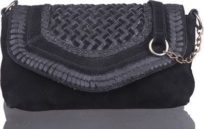 55% OFF on Neon By Paint Women Casual Black Genuine Leather Sling Bag