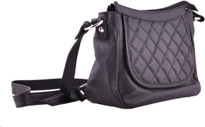 20% OFF on HX London Women Casual Black Genuine Leather Sling Bag