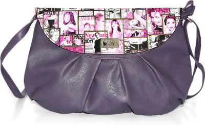 50% OFF on Fab Fashion Women, Girls Casual, Festive, Formal Purple Leatherette Sling Bag