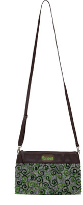 64% OFF on Anekaant Women Casual, Evening/Party Green Cotton, PU Sling Bag