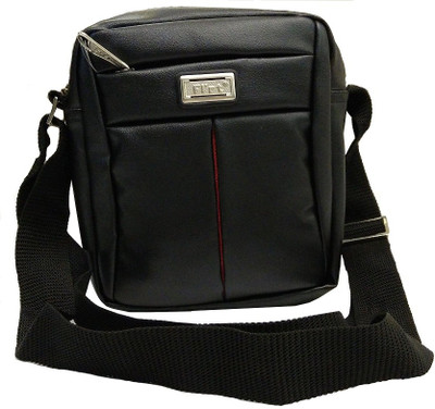 Visionz Boys, Girls Casual Black PU Sling Bag Visionz Boys, Girls Casual Black PU Sling Bag