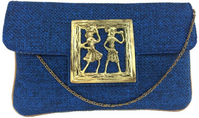 22% OFF on Craftstages Women Casual Blue Jute Sling Bag
