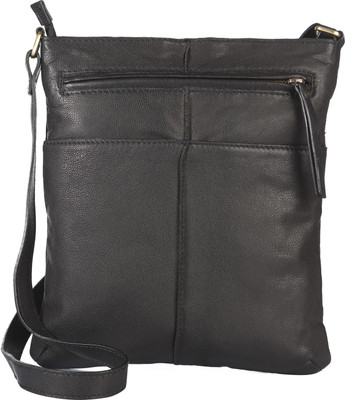 17% OFF on Sellini Women Casual Black Genuine Leather Sling Bag