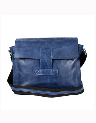 Hibiscus Women Casual Blue Genuine Leather Sling Bag Hibiscus Women Casual Blue Genuine Leather Sling Bag