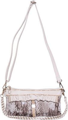 30% OFF on Thegudlook Women Casual White Leatherette Sling Bag