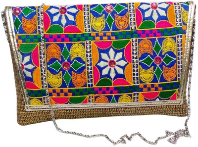 Bhamini Women Festive Brown Jute Sling Bag Bhamini Women Festive Brown Jute Sling Bag