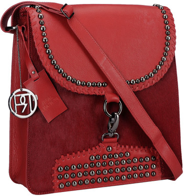 Phive Rivers Women Casual Red Genuine Leather Sling Bag