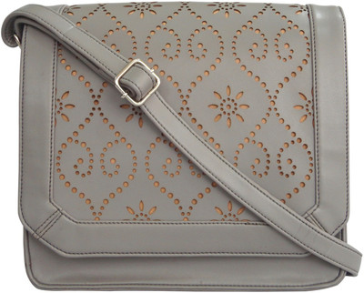 Toteteca Bag Works Women Grey Leatherette Sling Bag