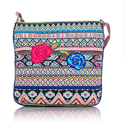 20% OFF on Shaun Design Women, Girls Multicolor Cotton Sling Bag