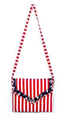 13% OFF on Allmine Girls Casual Red, White Cotton Sling Bag