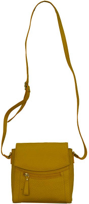 62% OFF on Traversys Girls Yellow Genuine Leather Sling Bag