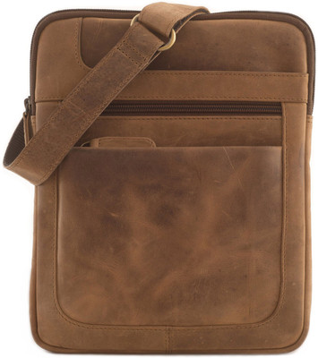 50% OFF on Leaderachi Boys, Girls, Men, Women Casual, Formal, Sports Brown Genuine Leather Sling Bag