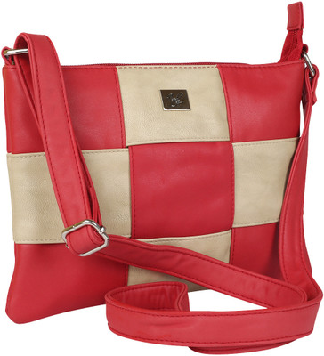 Nyk Women Casual, Formal Beige, Red PU Sling Bag