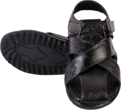 56% OFF on Nonch Le Black Leather Sandals
