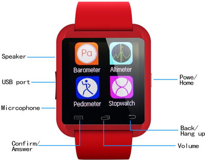 u8 smartwatch red