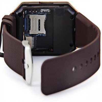 JAS Dz09 Smartwatch (Brown Strap) 