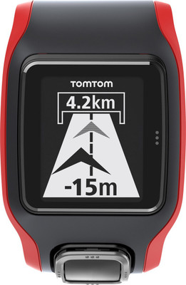 TomTom 1RA0.001.00 Runner Cardio GPS Watch Smartwatch (Black, Red Strap) 