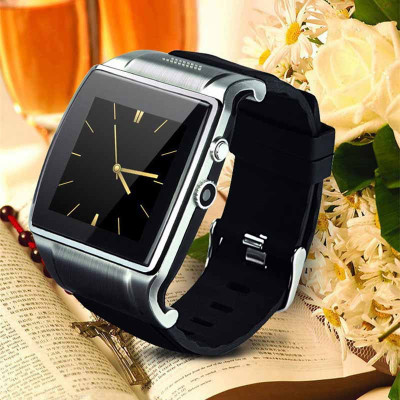 Qtec Qtec Smart Watch SW1S Smartwatch (Black, Gold Strap) 