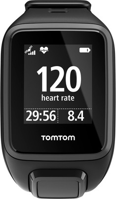 TomTom Spark Cardio + Music Black Smartwatch ((Black, Large)) 