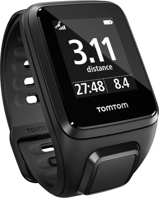 TomTom Spark Cardio + Music Black Smartwatch ((Black, Large)) 