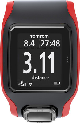 TomTom 1RH0.001.01 Multi-Sport Cardio GPS Watch Smartwatch (Black, Red Strap) 