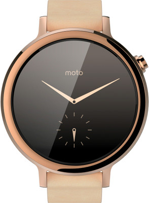 Motorola Moto 360 2nd Gen (42 mm) for Women Blush Leather Smartwatch (Gold Strap S) 