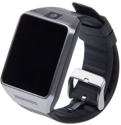 Qtec Sw018 Silver Smartwatch (Black Strap) 