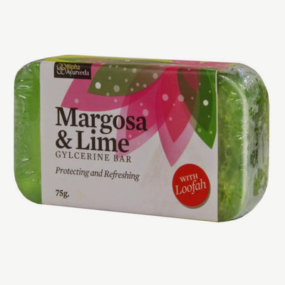 Bipha Ayurveda Margosa and Lime bathing bar with natural loofah. Bipha Ayurveda Margosa and Lime bathing bar with natural loofah.