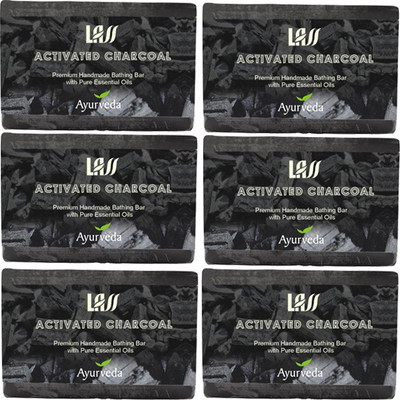 Lass Naturals Activated Charcoal Handmade Set Of 6 Lass Naturals Activated Charcoal Handmade Set Of 6