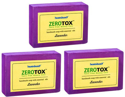 Healthbuddy Zerotox Handmade Soap Lavender, 3 Packs Of 125 Gm Each Healthbuddy Zerotox Handmade Soap Lavender, 3 Packs Of 125 Gm Each