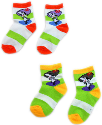 44% OFF on Smartkshop Baby Girl's Self Design, Striped Quarter Length Socks