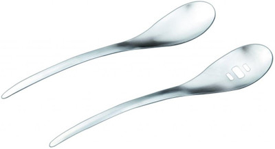 50% OFF on Silver Queen by meSleep Pro Stainless Steel Salad Spoon Set Pack of 2