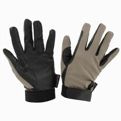 Fouganza Stripes Riding Gloves (S, Brown, Black) Fouganza Stripes Riding Gloves (S, Brown, Black)