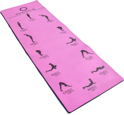 35% OFF on Aerolite Sun Salutation Yoga Pink 10 mm Mat