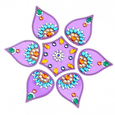 59% OFF on Amba Handicraft Purple Modak Rangoli Acrylic Sheet Sticker