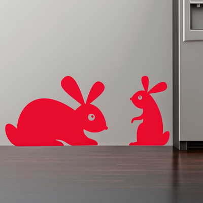 50% OFF on DeStudio Silhouette Rabbits Cute Animals Wall Sticker Sticker